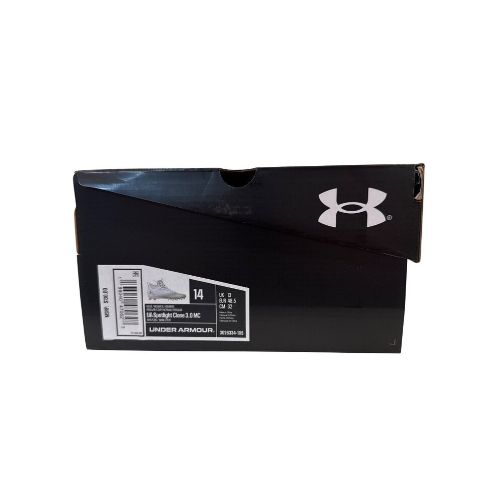 Under Armour UA Spotlight Clone 3.0 MC Football Cleats Size 14 White & Green - Picture 4 of 7